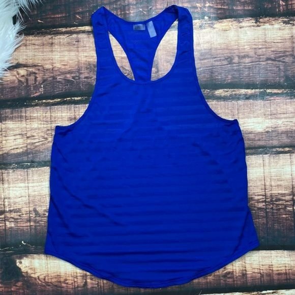 Zella Blue Racerback Workout Tank Top Summer Tee - Picture 2 of 5